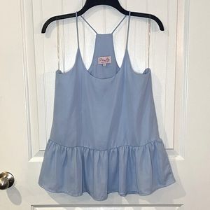 Pink Lily Peplum Racerback Tank | Size Small